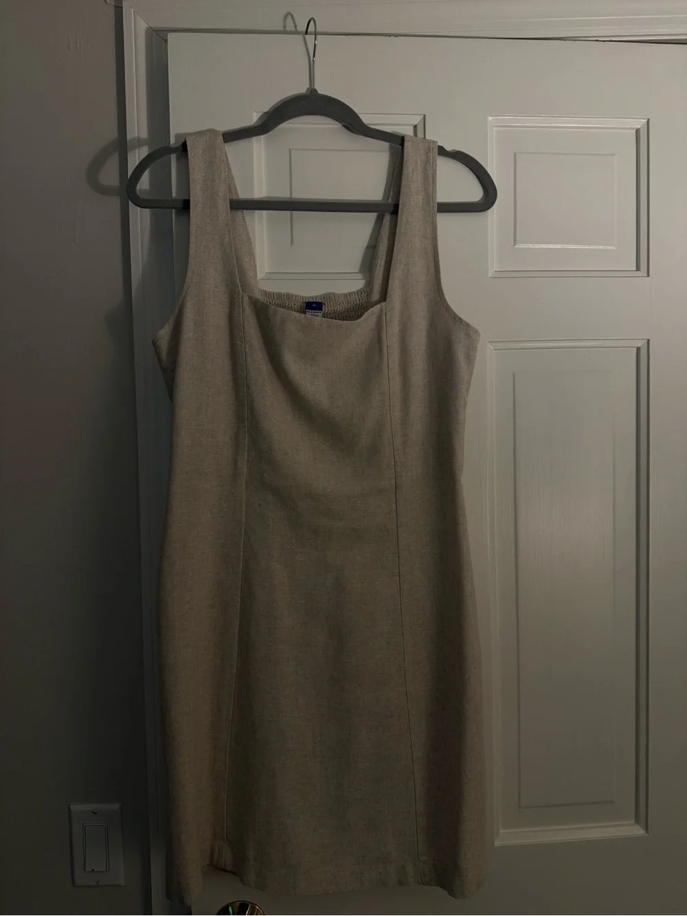EUC Old Navy Square-Neck Linen-Blend Mini Dress - Flax- Sz Medium - Picture 4 of 6